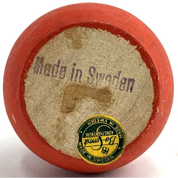 Bo Svensk Swedish Slojd Wood Hand Painted Signed Tomte Pixie Boy 4" FLAW - Picture 10 of 11